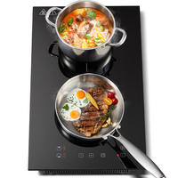 INDUKTIONSKOCHFELD – 2 Zonen, 3300 W, 30 cm, Touch-Control, Booster, Timer, Kindersicherung - Schwarz, Glas (30/7.2/52cm) - Kaket