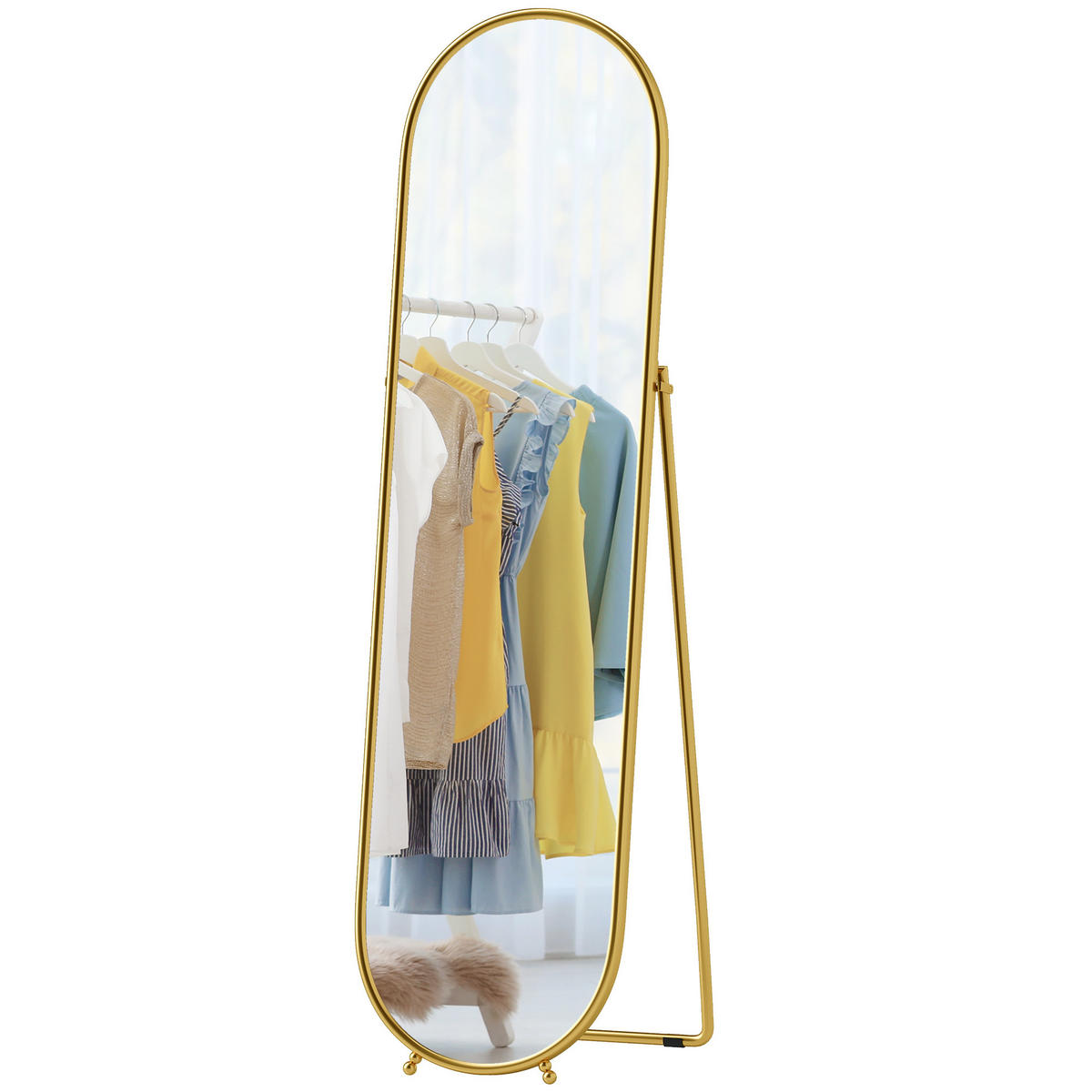STANDSPIEGEL 2er-Set goldfarben 50.0/4.0/180.0 cm - Goldfarben, Metall (4/180/50cm)