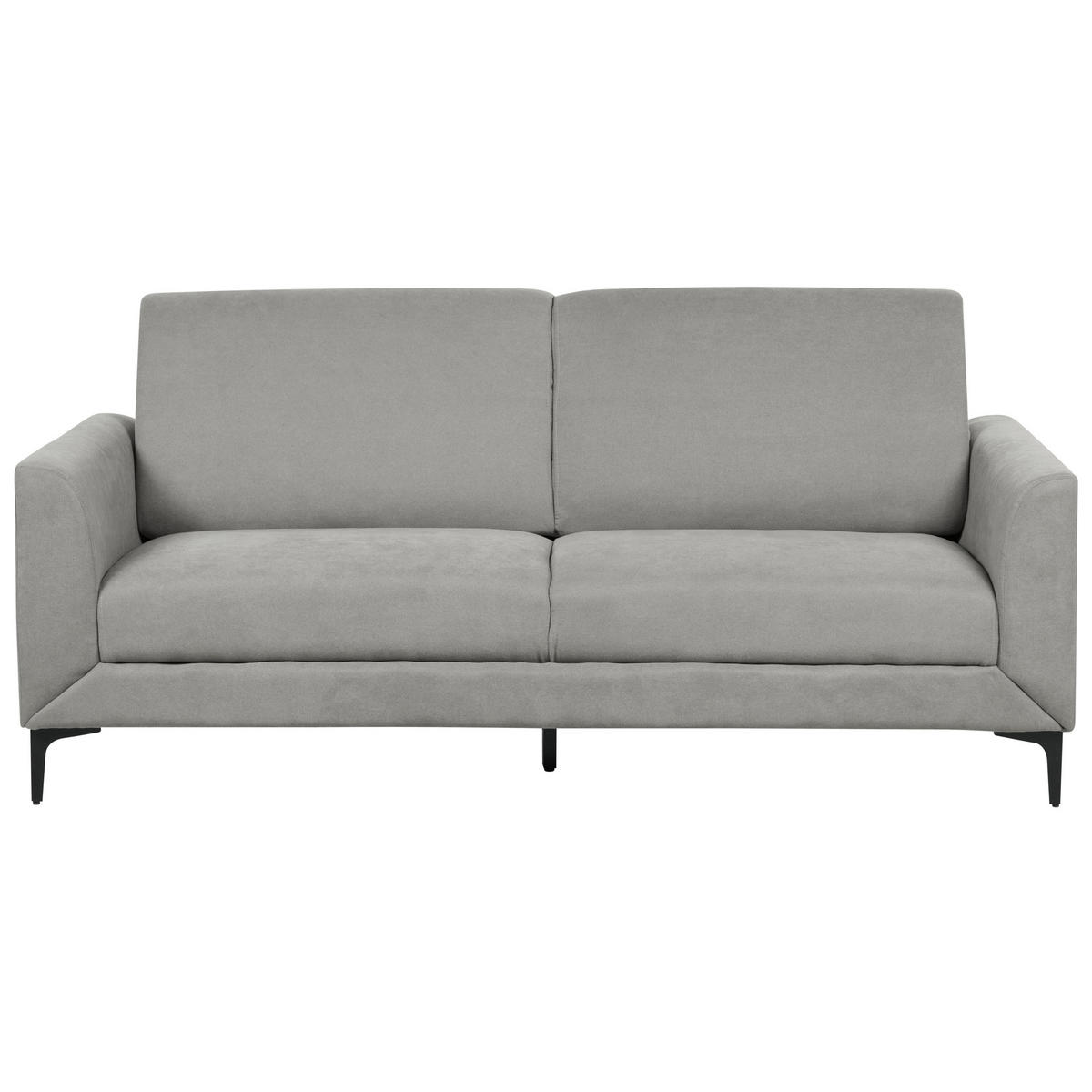 3-SITZER-SOFA grau Fenes - Schwarz/Grau, Textil (188/90/75cm) - Beliani