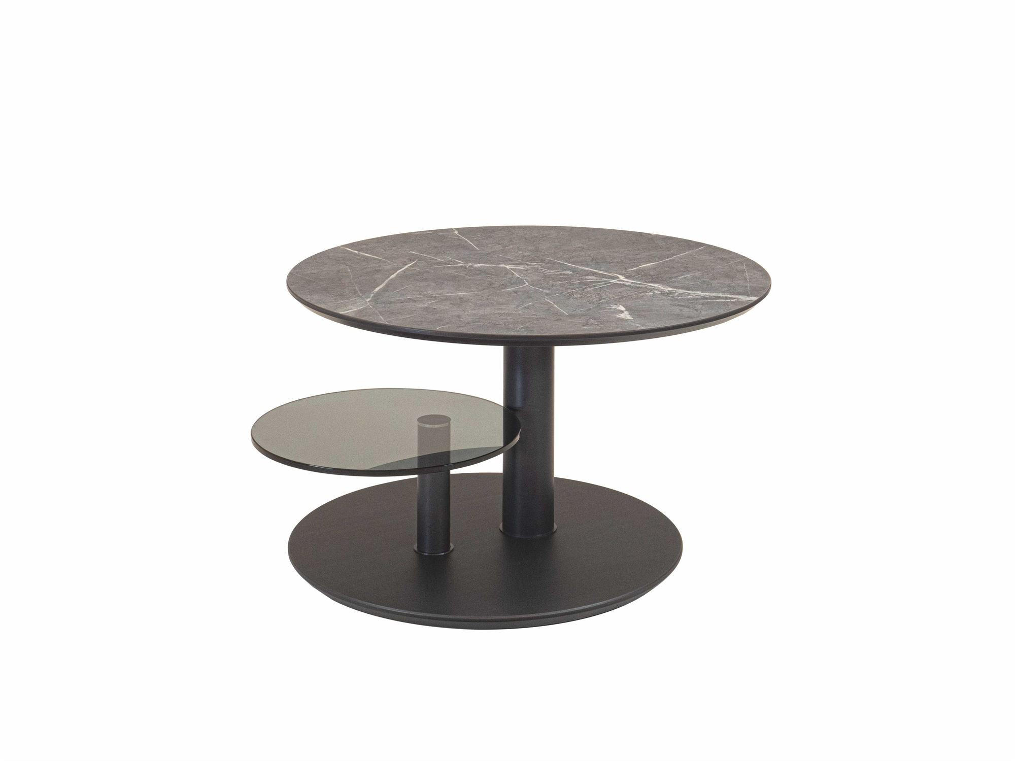 COUCHTISCH höhenverstellbar Corey 75x47x75 MDF Anthrazit/Marble Grigio - Schwarz, Holzwerkstoff (75/75/75cm) - 58aufmkessel