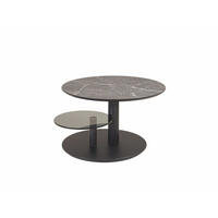 COUCHTISCH höhenverstellbar Corey 75x47x75 MDF Anthrazit/Marble Grigio - Schwarz, Holzwerkstoff (75/75/75cm) - 58aufmkessel