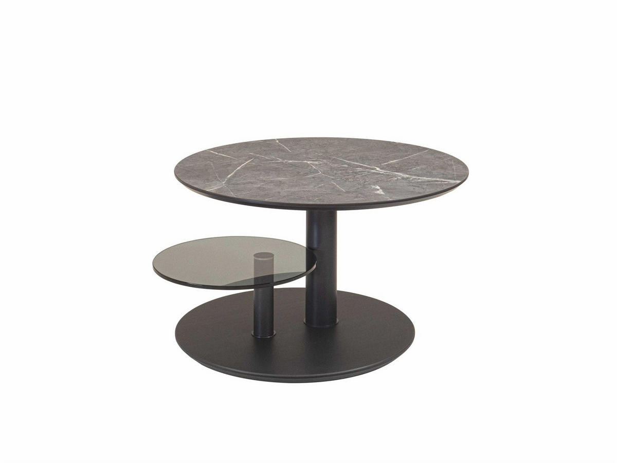 COUCHTISCH höhenverstellbar Corey 75x47x75 MDF Anthrazit/Marble Grigio - Schwarz, Holzwerkstoff (75/75/75cm) - 58aufmkessel