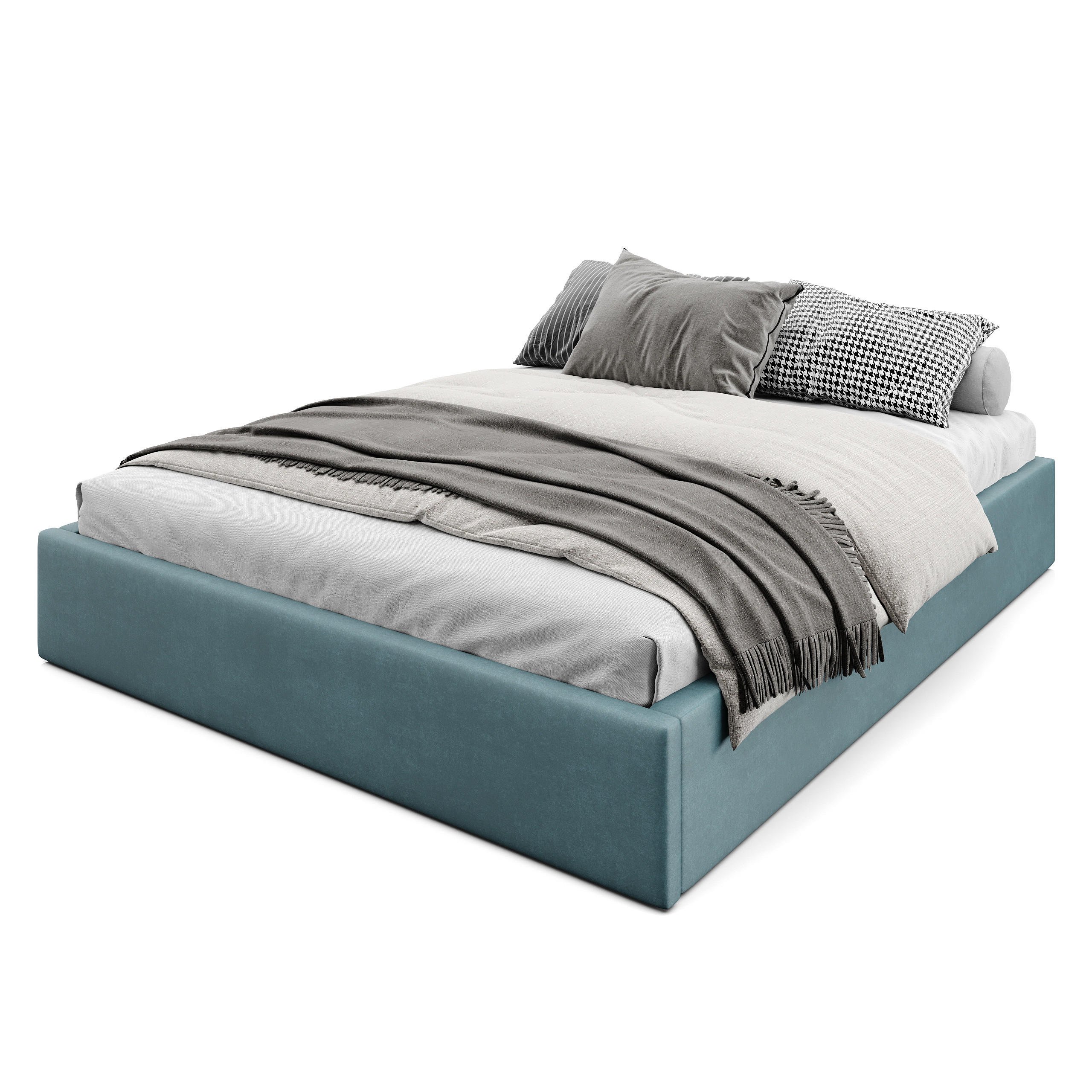 POLSTERBETT 160x200cm Bett mit Stauraum Lattenrost Meerfarbe - Blau, Holz/Holzwerkstoff (160/200cm) - Muralo