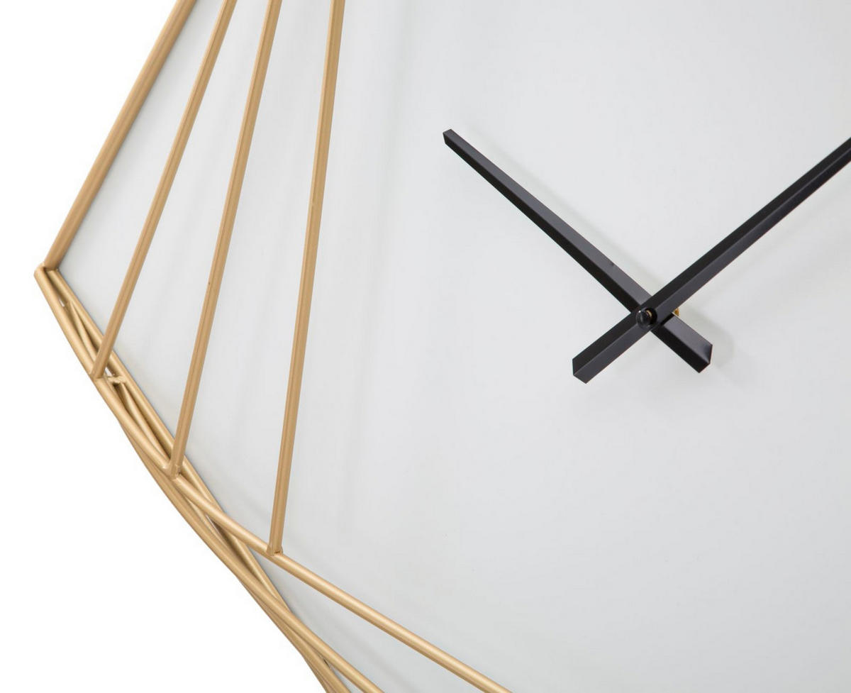 WANDUHR Goldy Line, goldfarben, Eisen und Kunststoff, 85 x 6 x 85 cm - Goldfarben, Kunststoff/Metall (85/85/6cm) - Mauro Ferretti
