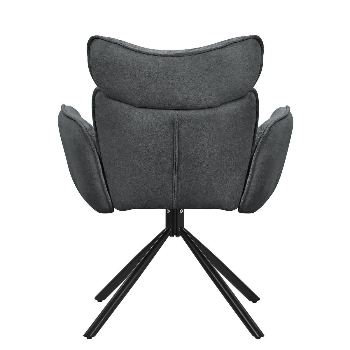 ESSZIMMERSTÜHLE 6er Set drehbar Anthrazit mit Stoffbezug - Anthrazit/Schwarz, Textil/Metall (63/89/68cm) - ML-DESIGN
