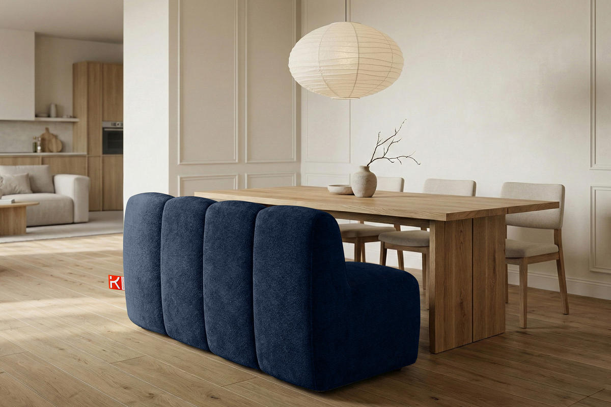 ESSZIMMERBANK BRESCO, Dunkelblau - Dunkelblau, Holz/Holzwerkstoff (163/80/72cm) - KONSIMO®