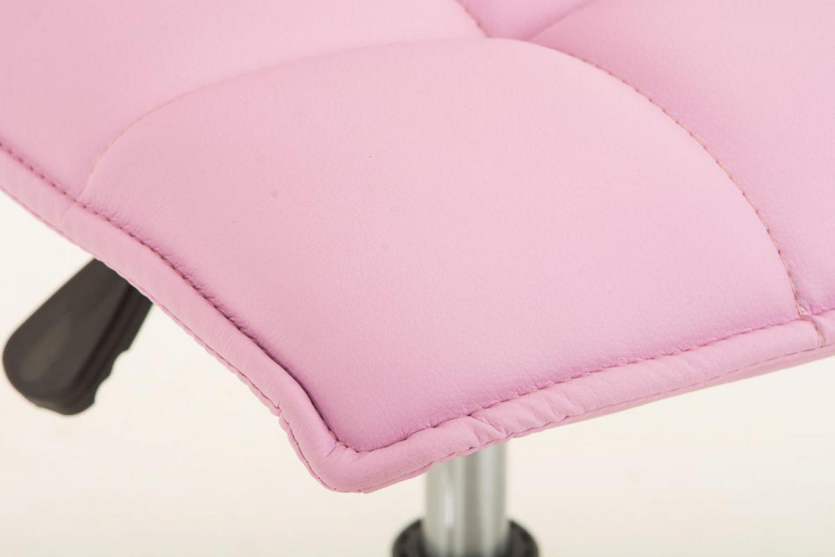 DREHSTUHL Lederlook pink - Chromfarben/Pink, Textil/Metall (43/90/56cm) - CLP