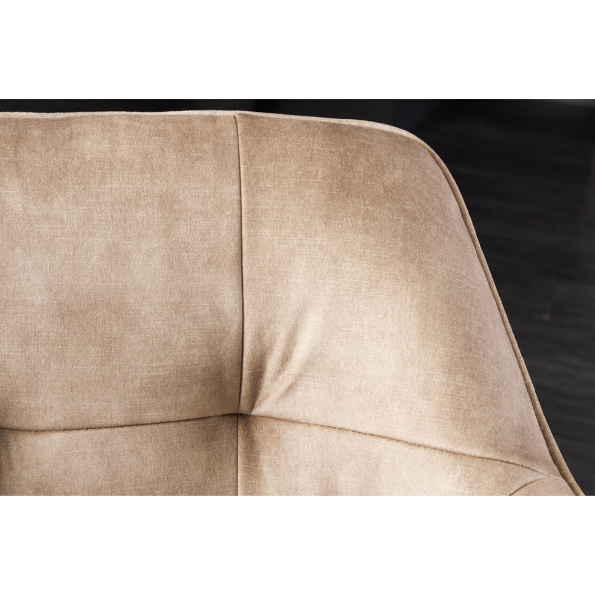 ARMLEHNSTUHL LOFT Samt Champagner, Schwarz - Champagner/Beige, Textil/Metall (60/83/61cm) - riess-ambiente