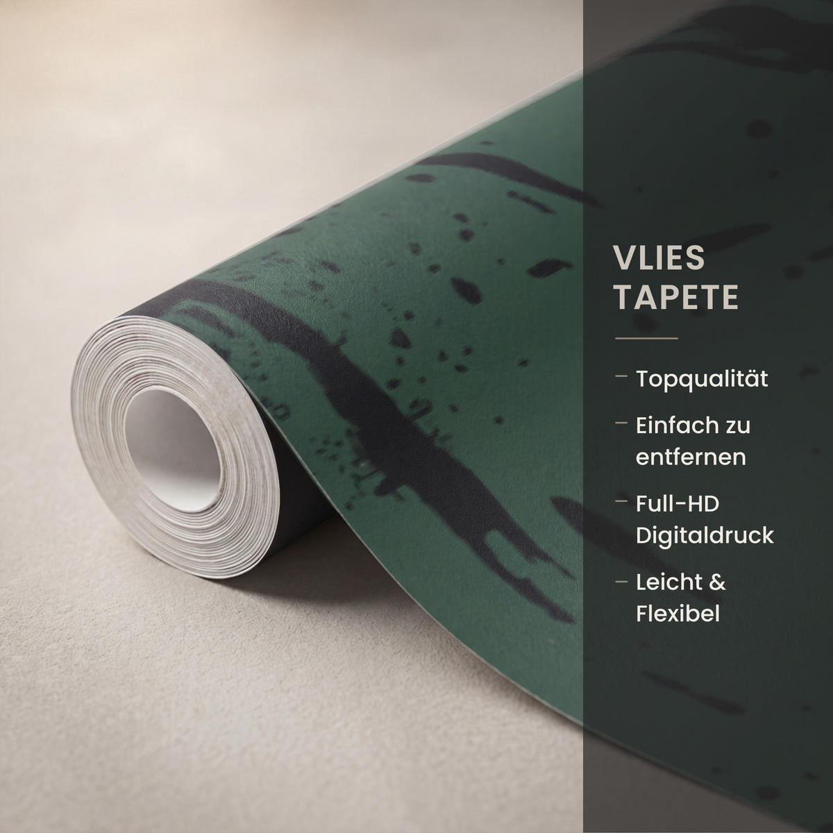KINDERTAPETE - Fußball - Farbe - Spritzer - Grün - 500x200 cm - Dunkelgrün, Papier (500/200cm) - OnlyWow