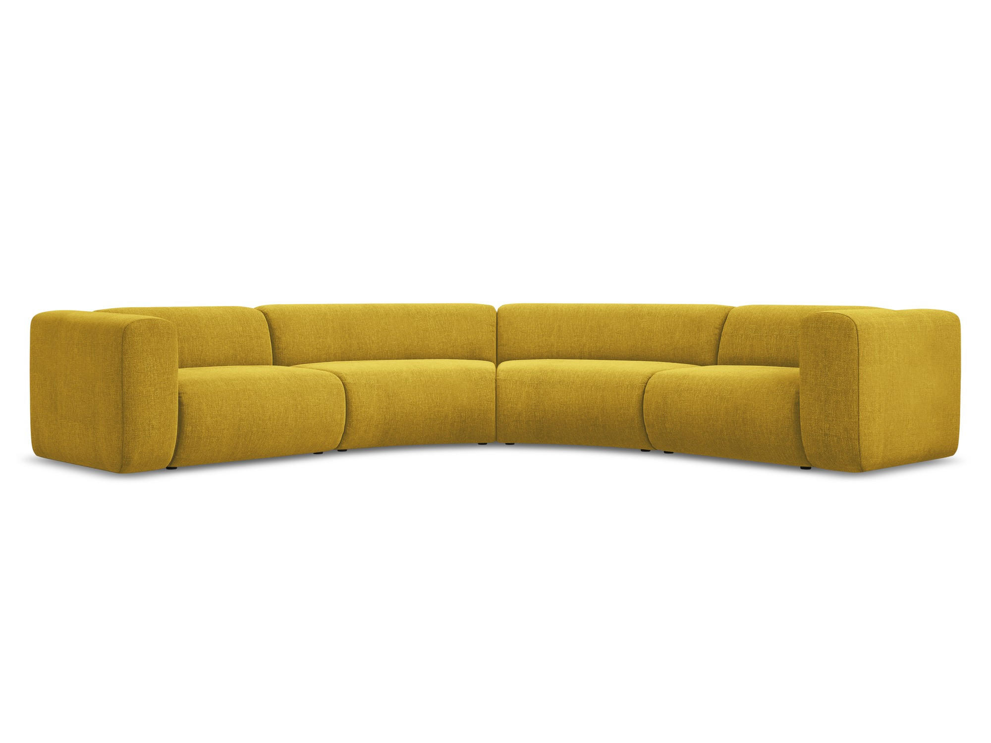 ECKSOFA Chenille Stoff Gelb - Currygelb/Gelb, Kunststoff/Textil (318/318cm) - Makamii