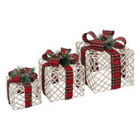 GESCHENKESET LED 3er-Set - Rot, Metall (25/28/25cm) - Atmosphera Createur d´interieur
