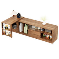 TV-SCHRANK aus MDF und Glas 180x40x50 cm Nussbaum drehbar, ausziehbar mit Katzenruhebereich - Walnussfarben, Holzwerkstoff (180/50/40cm) - Modfu