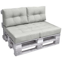 PALETTENKISSEN Eco Elements Rücken 60/40/20cm Hellgrau (2tlg) - Hellgrau, Textil (20/40/60cm) - Beautissu 