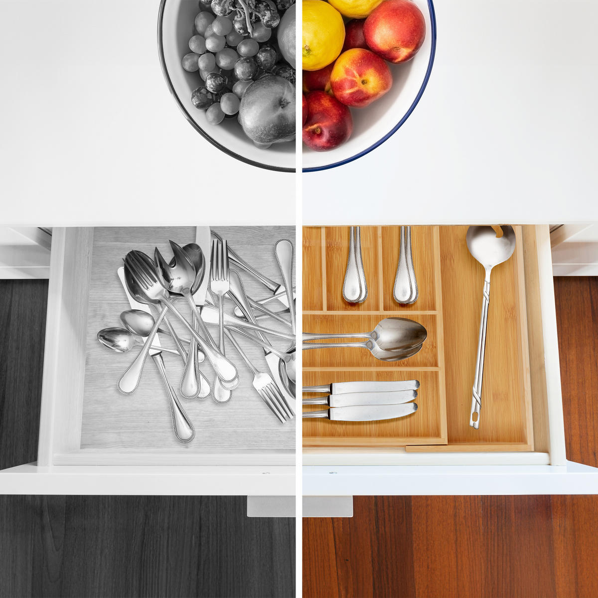 BESTECKKASTEN - Hellbraun, Holz/Holzwerkstoff (52/5/43cm) - Relaxdays