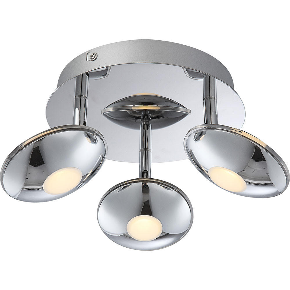 LED DECKENLEUCHTE Chrom satiniert Silber - Silberfarben, Metall (20/20/15cm) - Globo Lighting