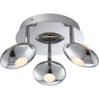LED DECKENLEUCHTE Chrom satiniert Silber - Silberfarben, Metall (20/20/15cm) - Globo Lighting