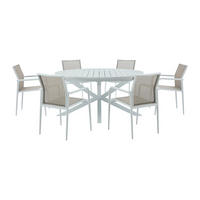 GARTENESSGRUPPE im Set - 6 -Sitzer - Aluminium - weiß - YOHA - Weiß, Metall - Vente-Unique