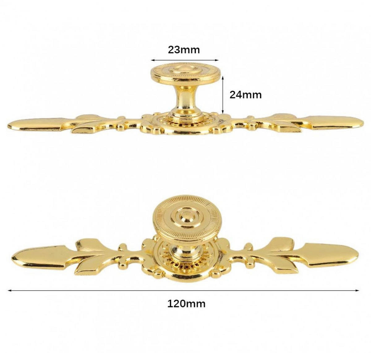 MÖBELGRIFF Gold 4er-Set - Goldfarben, Metall (2.3/2.5/12cm)