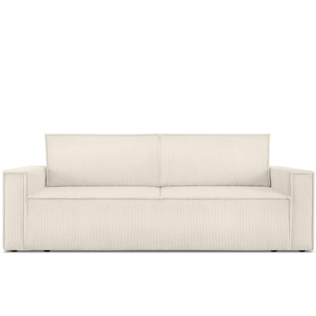 SCHLAFSOFA NAPI in Pet Friendly Cord-Stoff, ecru - Ecru/Schwarz, Textil (228/89/101cm) - KONSIMO®