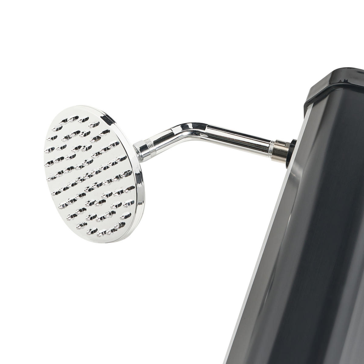 FREISTEHENDE solarbetriebene Gartendusche Silber Topocalma - Silberfarben/Schwarz, Kunststoff (18/217/15cm) - Beliani