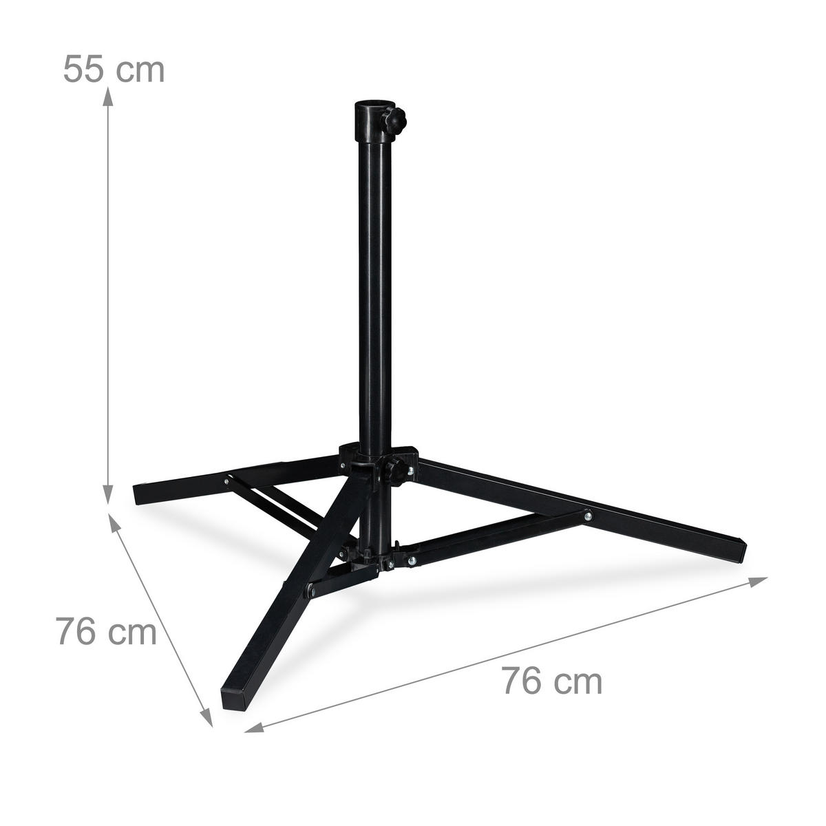 SONNENSCHIRMSTÄNDER - Schwarz, Kunststoff/Metall (76/76cm) - Relaxdays