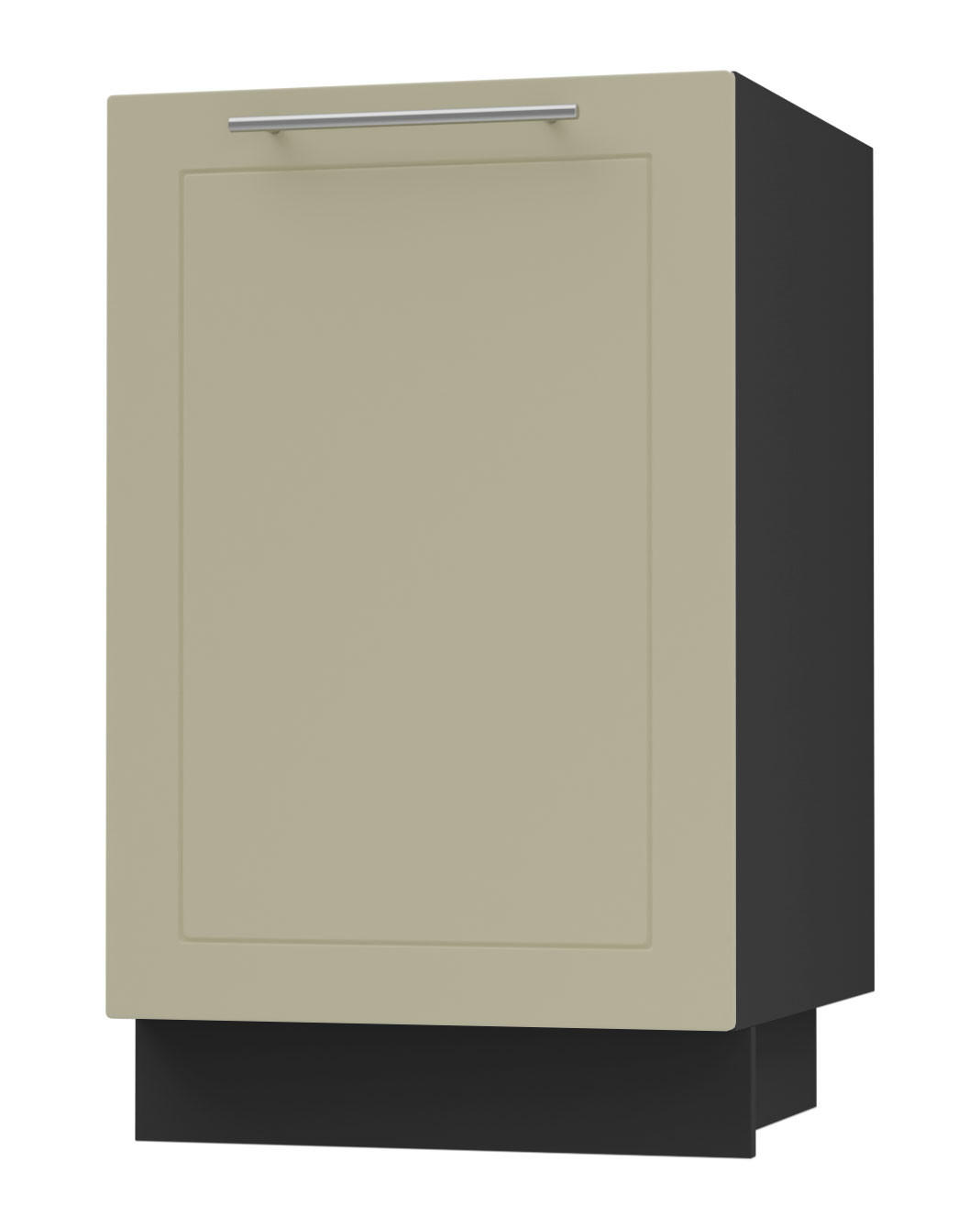 KÜCHENUNTERSCHRANK Kvantum D1D/50 Vanille Matt / Schwarz Matt 50 / 50 / 82cm - Creme/Schwarz, Holz/Holzwerkstoff (50/82/50cm) - Feldmann-Wohnen