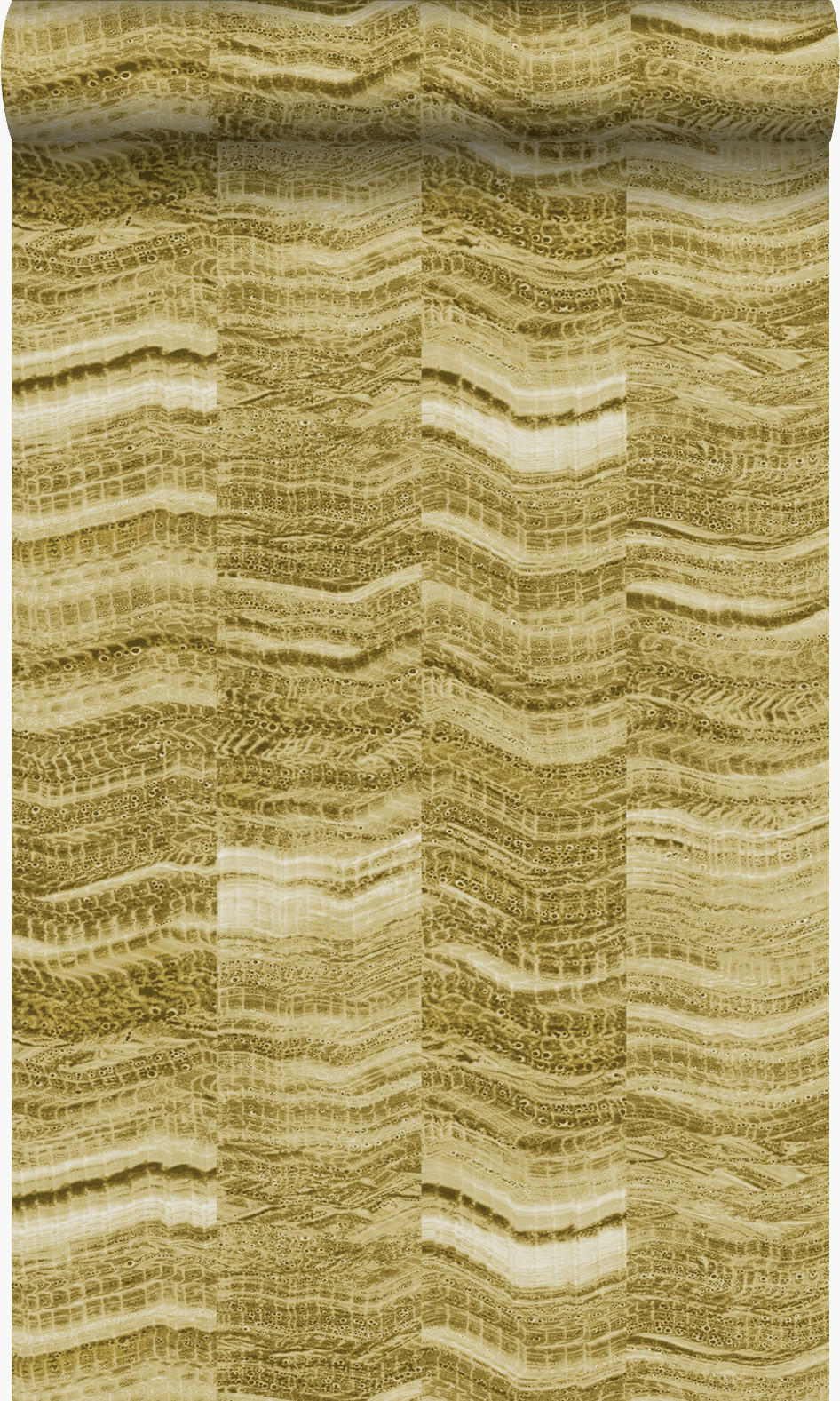 TAPETE Zick-Zack-Mamorstreifen 53 cm x 10.05 m - Gelb, Papier (53/1000cm) - Origin Wallcoverings
