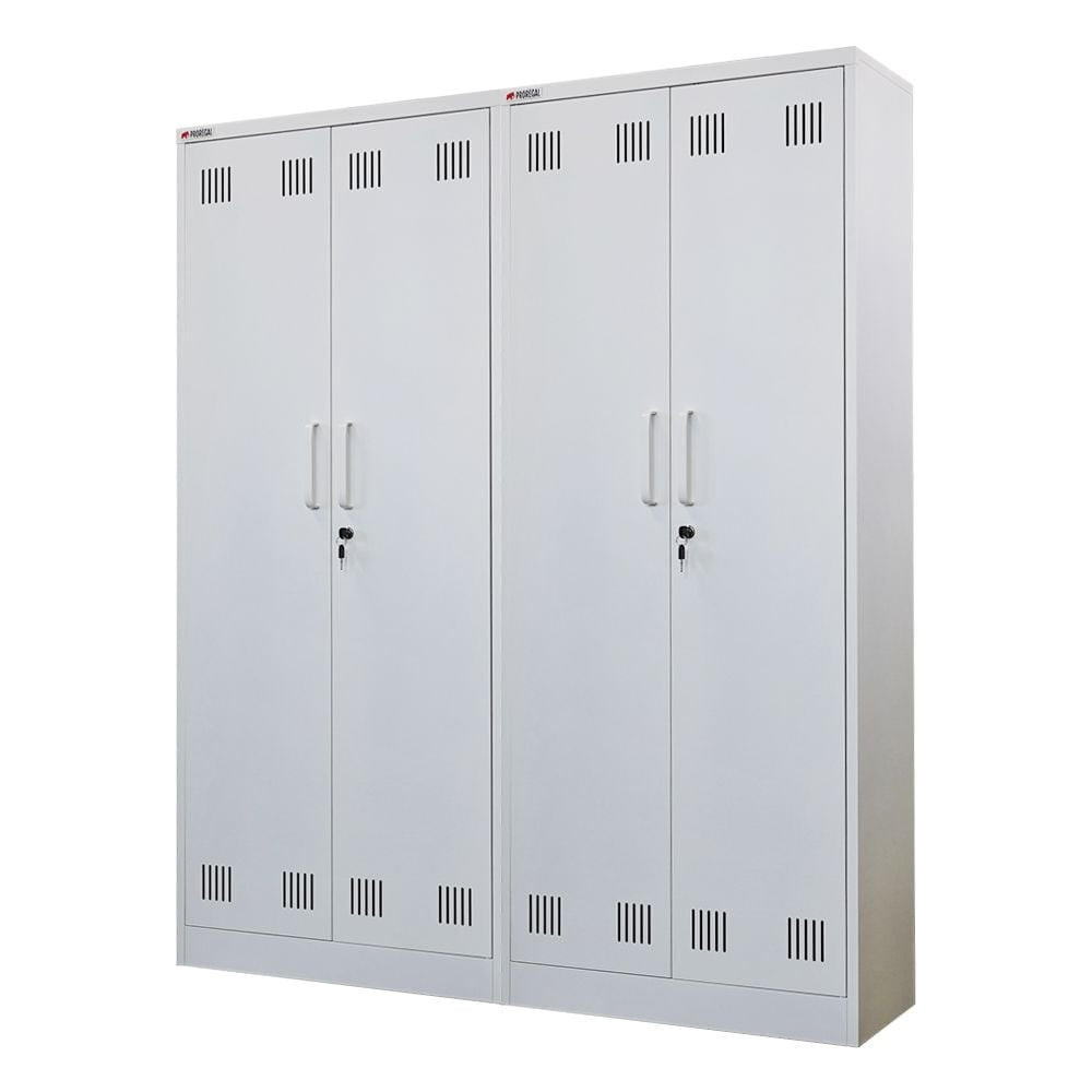 PUTZMITTELSCHRANK Rhino 2er Set Stahl 170x70x30cm Weiß - Weiß, Metall (140/170/30cm) - PROREGAL