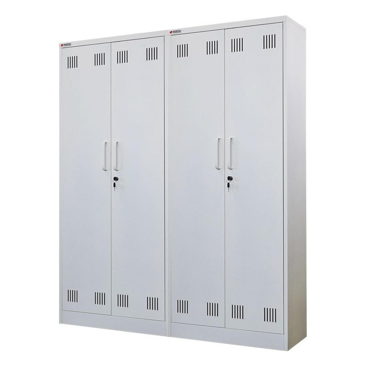 PUTZMITTELSCHRANK Rhino 2er Set Stahl 170x70x30cm Weiß - Weiß, Metall (140/170/30cm) - PROREGAL