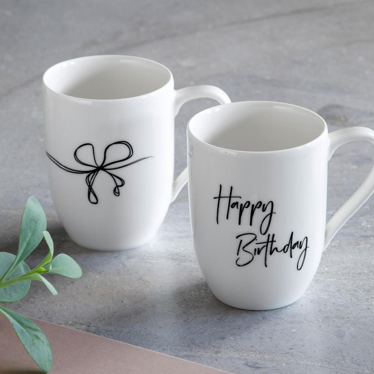 KAFFEEBECHER HAPPY BIRTHDAY Statement weiß 280 ml 2er Set - Weiß, Keramik (0.28L) - Villeroy & Boch
