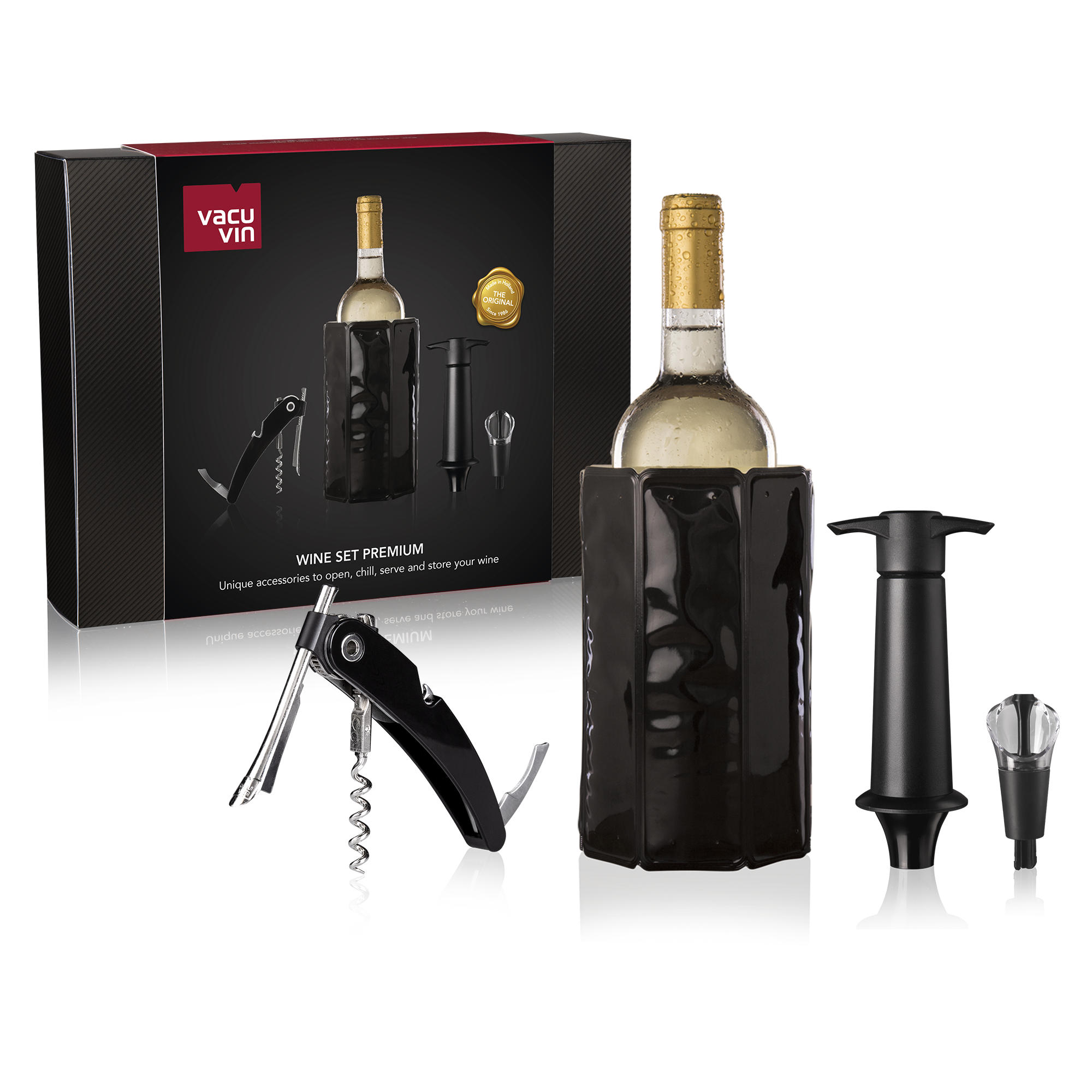 Vacu Vin Wein-Set Schwarz