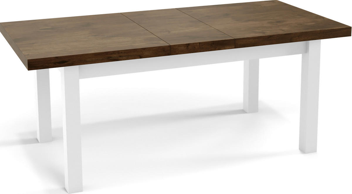 ESSTISCH Avena rechteckig ausziehbar, Lefkas Eiche 140/80/78 - Alteiche/Weiß, Holz/Holzwerkstoff (140/80/78cm) - WFL GROUP