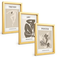 BILDER SET 3er Set - 20x30 cm Goldrahmen - Matisses Pflanzenfiguren - Goldfarben, Kunststoff (20/30cm) - TULUP