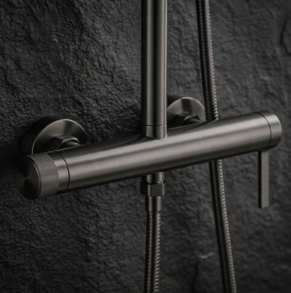 DUSCHGARNITUR Rea Rivo Titan - Titanfarben, Metall (29.5/126.5/33cm) - REA