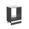 HERDUMBAUSCHRANK R-Line Weiß 60 cm AP Marmor - Anthrazit/Weiß, Holzwerkstoff (60/81.6/60cm) - Vicco