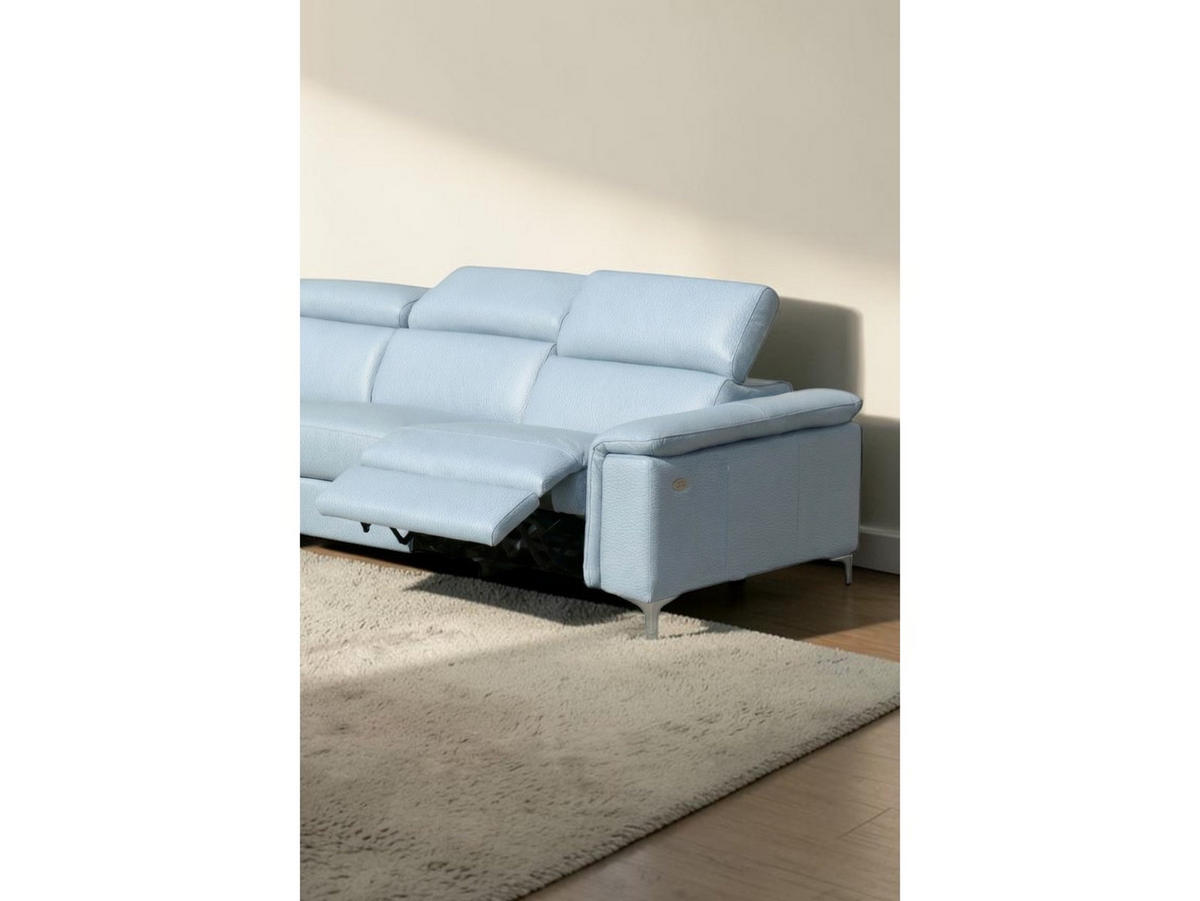 ECKSOFA Avenger Echtleder mit 1 x Relaxfunktion Weiß - Weiß, Leder/Metall (271/81/224cm)