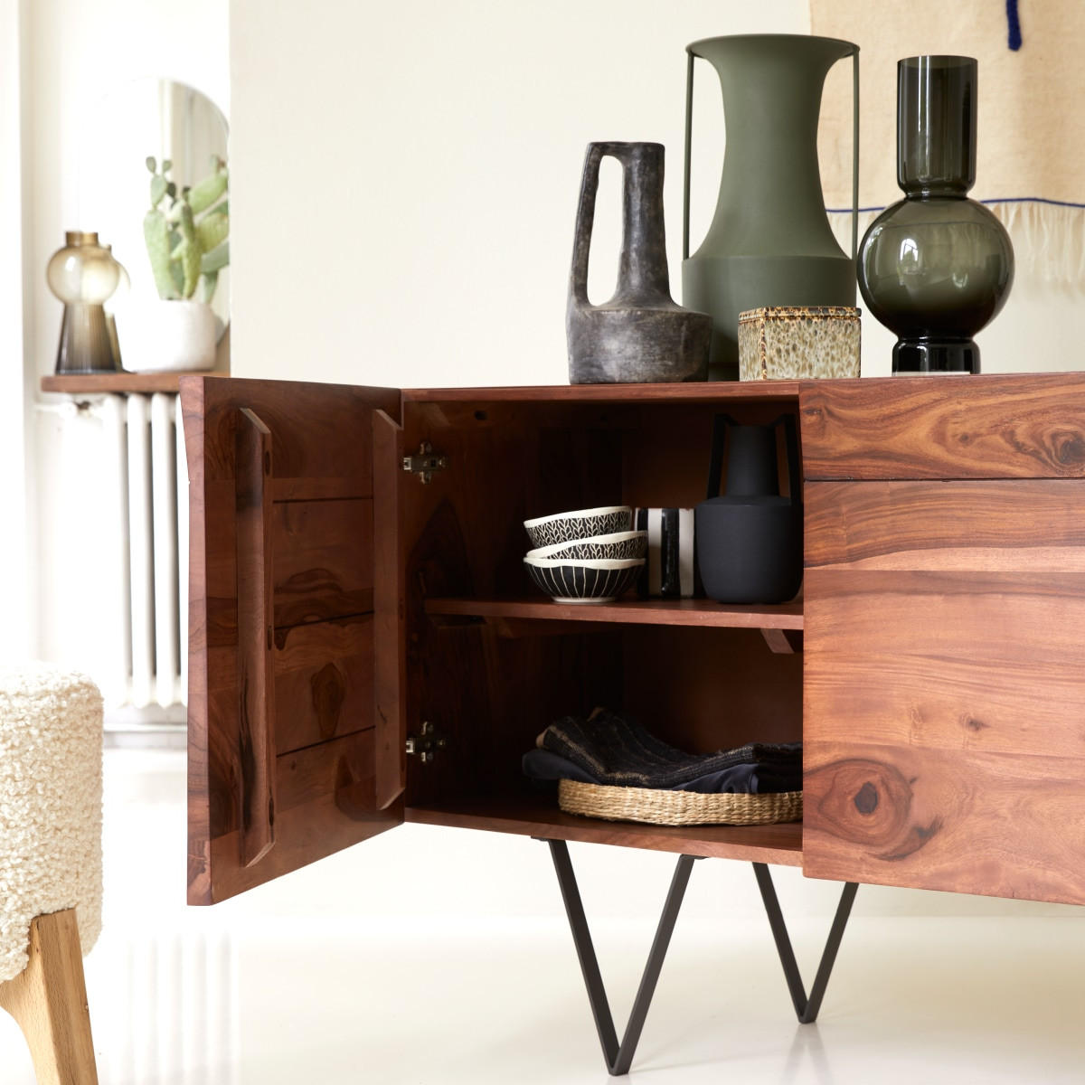 SIDEBOARD Metric Braun aus Palisander - Braun, Holz (175/75/45cm) - Tikamoon