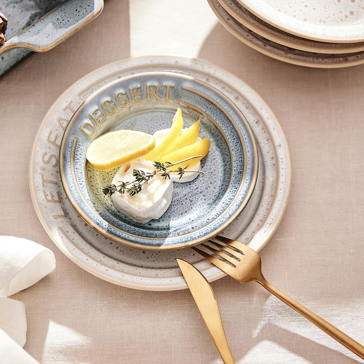 FRÜHSTÜCKSTELLER Portimao - Beige, Keramik (20/20/2.2cm) - Butlers