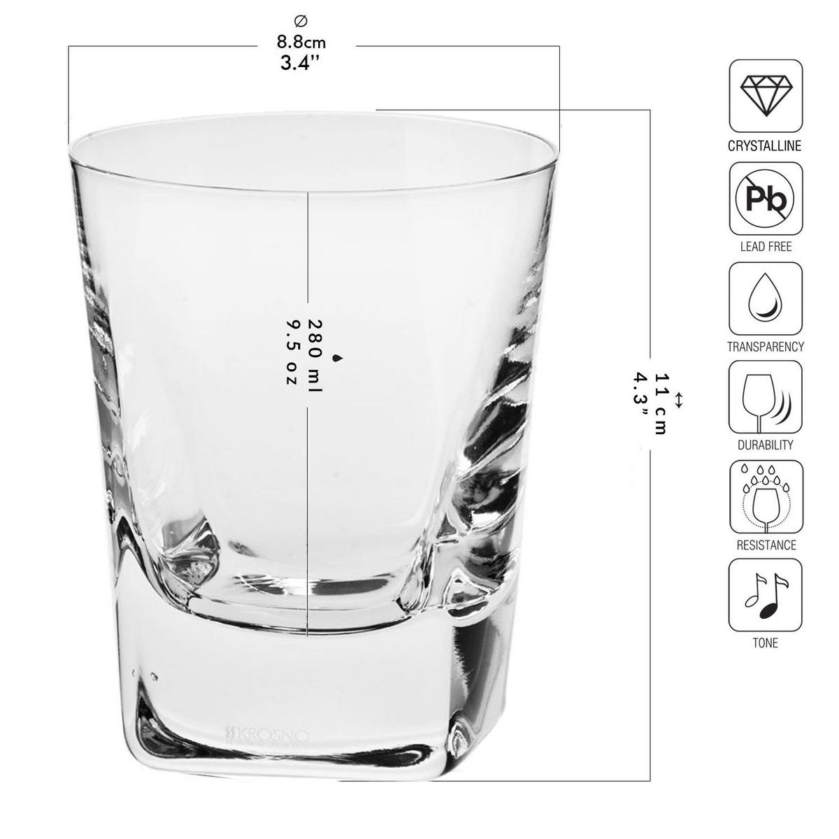 WHISKYGLÄSER, 6er-Set, 280 ml, Handgemacht - Transparent, Glas (0.28L) - Krosno Glass