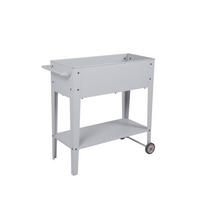 HOCHBEET Dijon mobil Hellgrau Stahl Metall-Hochbeet für Garten - Hellgrau, Metall (35/80/75cm) - DELUKE