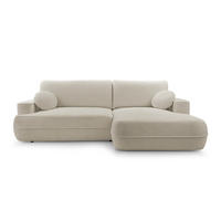 ECKSOFA FUGO Boucle Beige L - Rechts - Beige/Schwarz, Kunststoff/Textil (260/168cm) - Luxkor24