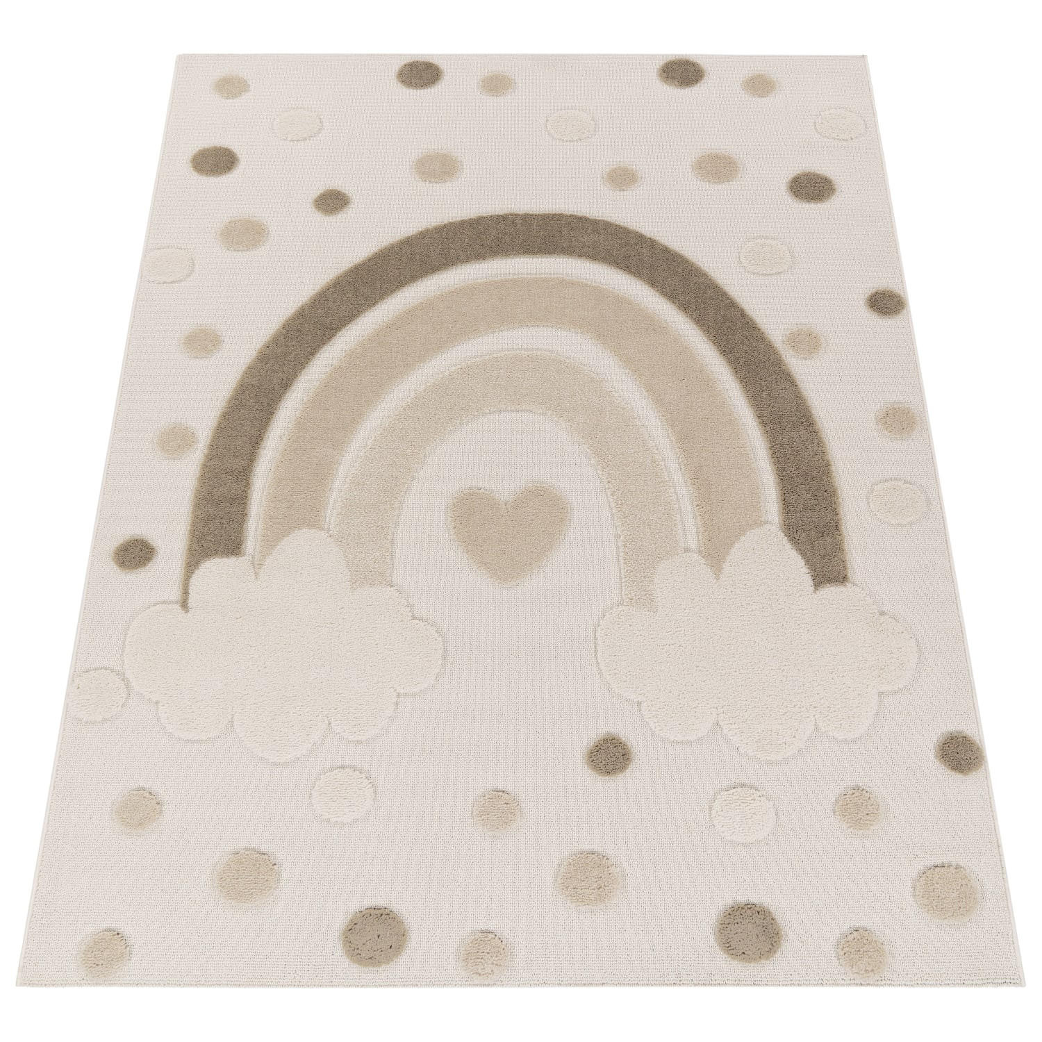 KINDERTEPPICH Regenbogen Kinderzimmer schmutzabweisend Sand Läufer 80x150 - Beige, Textil (80/150cm) - KADIMA DESIGN