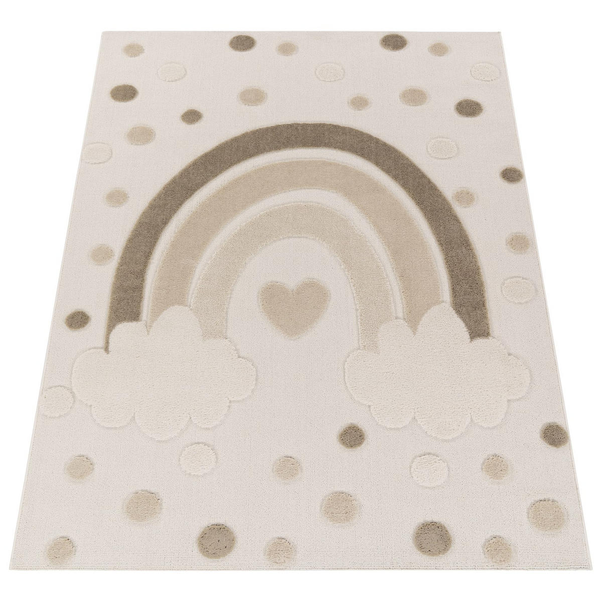 KINDERTEPPICH Regenbogen Kinderzimmer schmutzabweisend Sand Läufer 80x150 - Beige, Textil (80/150cm) - KADIMA DESIGN