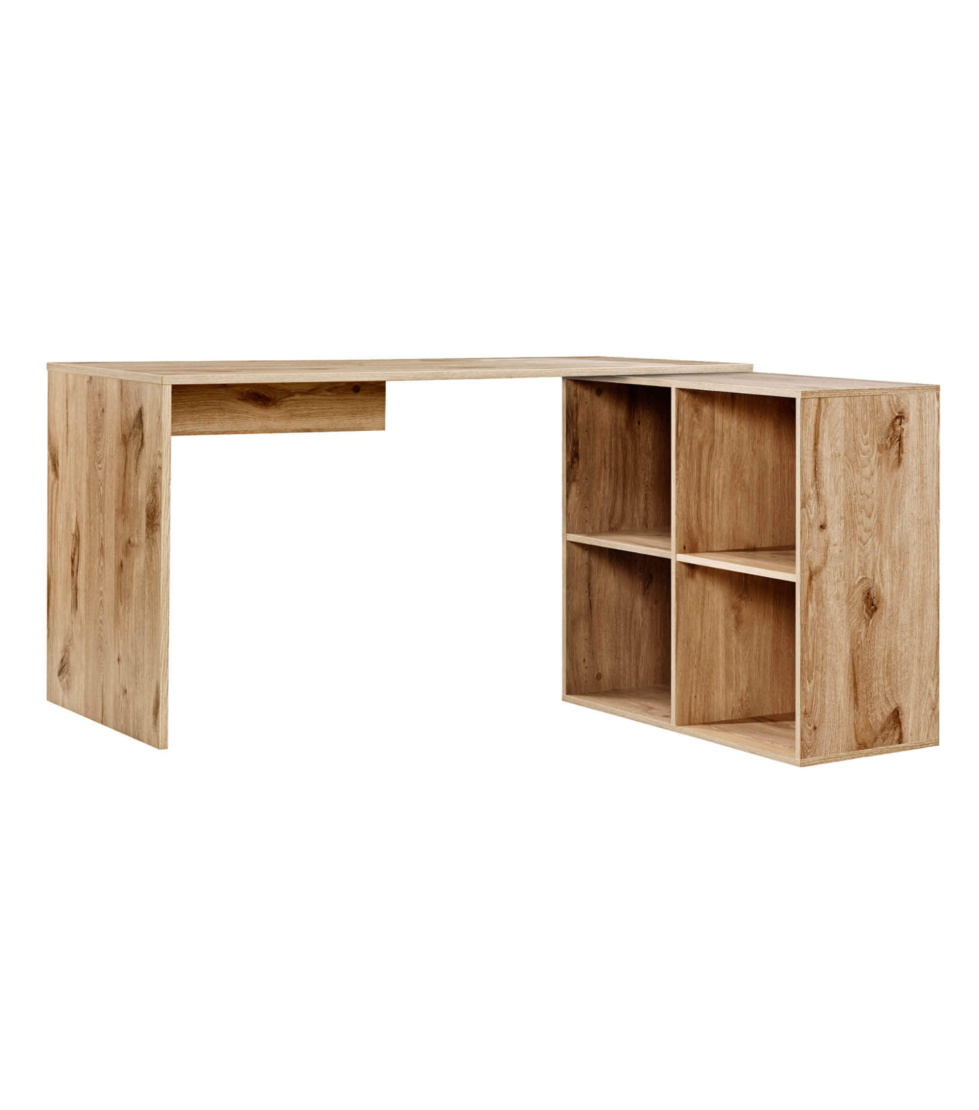 ECKSCHREIBTISCH Der Produktive - Eichefarben, Holzwerkstoff (65/145/77cm) - Mokebo