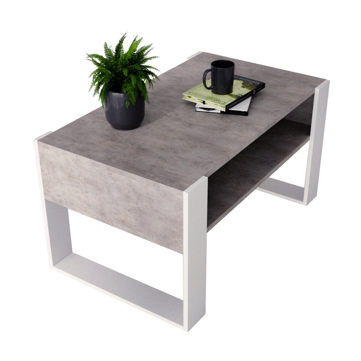 COUCHTISCH KARO 92 - Multicolor/Weiß, Holz (53.6/92/45cm) - Mat-Haus