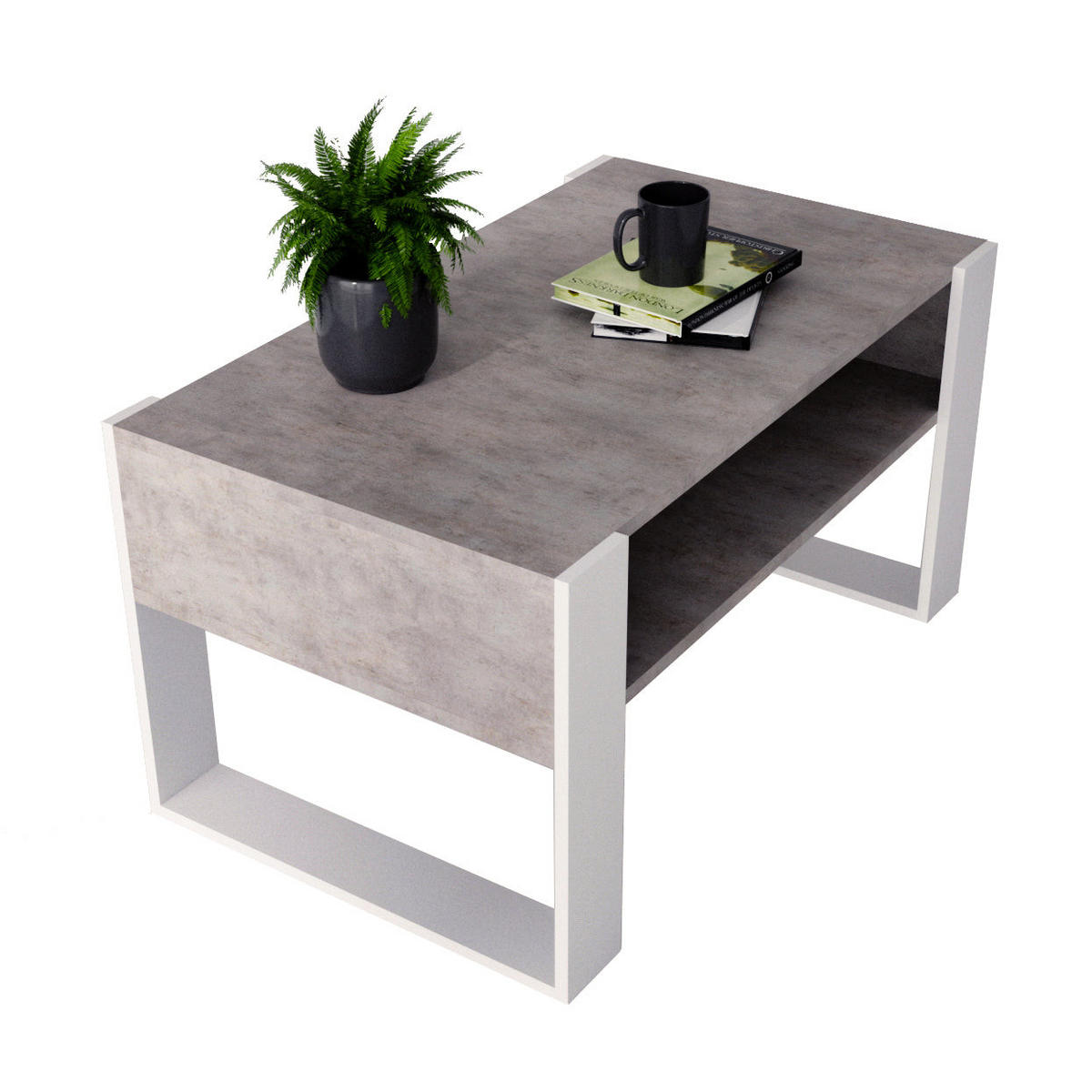COUCHTISCH KARO 92 - Multicolor/Weiß, Holz (53.6/92/45cm) - Mat-Haus