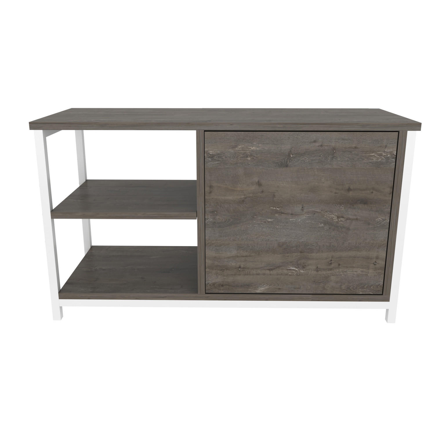 TV Unit Muskegon Weiß Wenge - Braun, Holzwerkstoff (90/51/36cm) - Decorotika