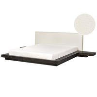VODNA POSTELJA bouclé 180/200 cm temen jesen Zen - temno rjava, les (180/200cm) - Beliani