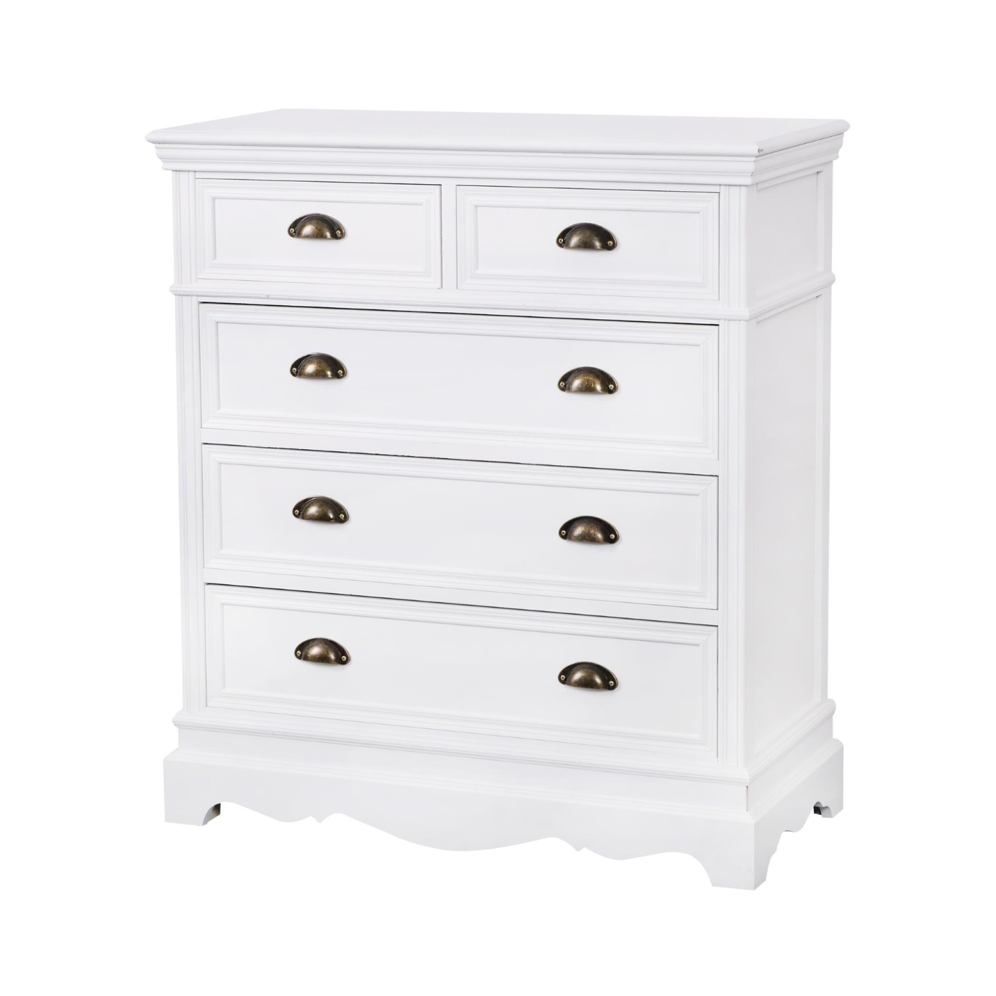 KOMMODE LATINA Weiß 85x40x95 cm - Weiß, Holz (85/95/40cm) - FURNLUX
