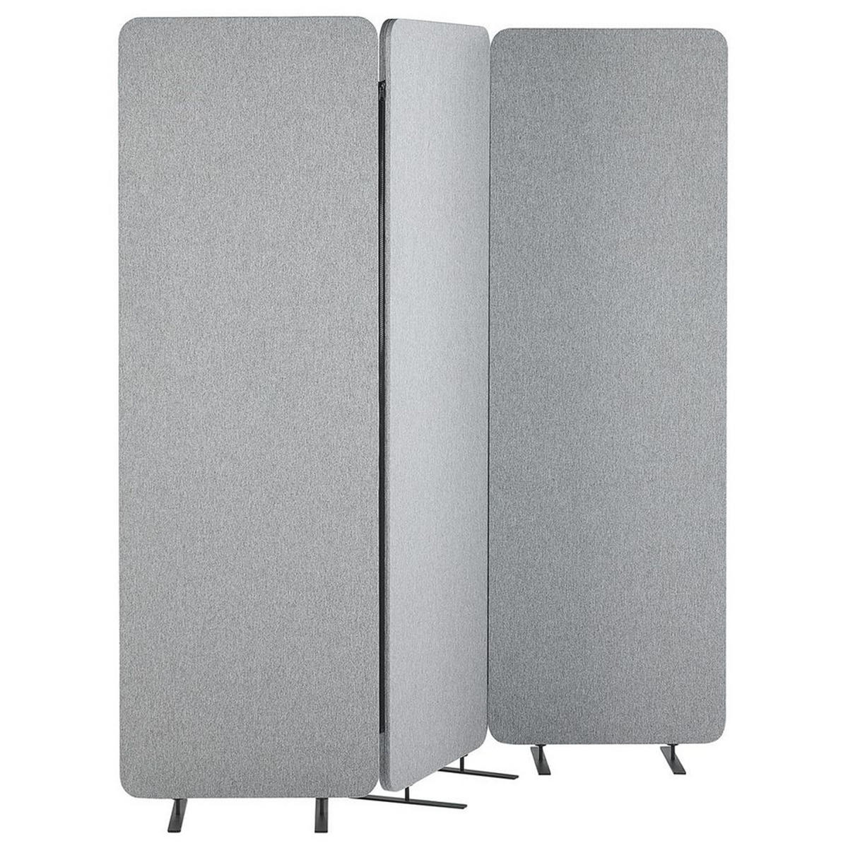 KANCELÁŘSKÝ DĚLICÍ PANEL 184/184 cm Světle šedý Standi - šedá/světle šedá, textil (184/184/30cm) - Beliani